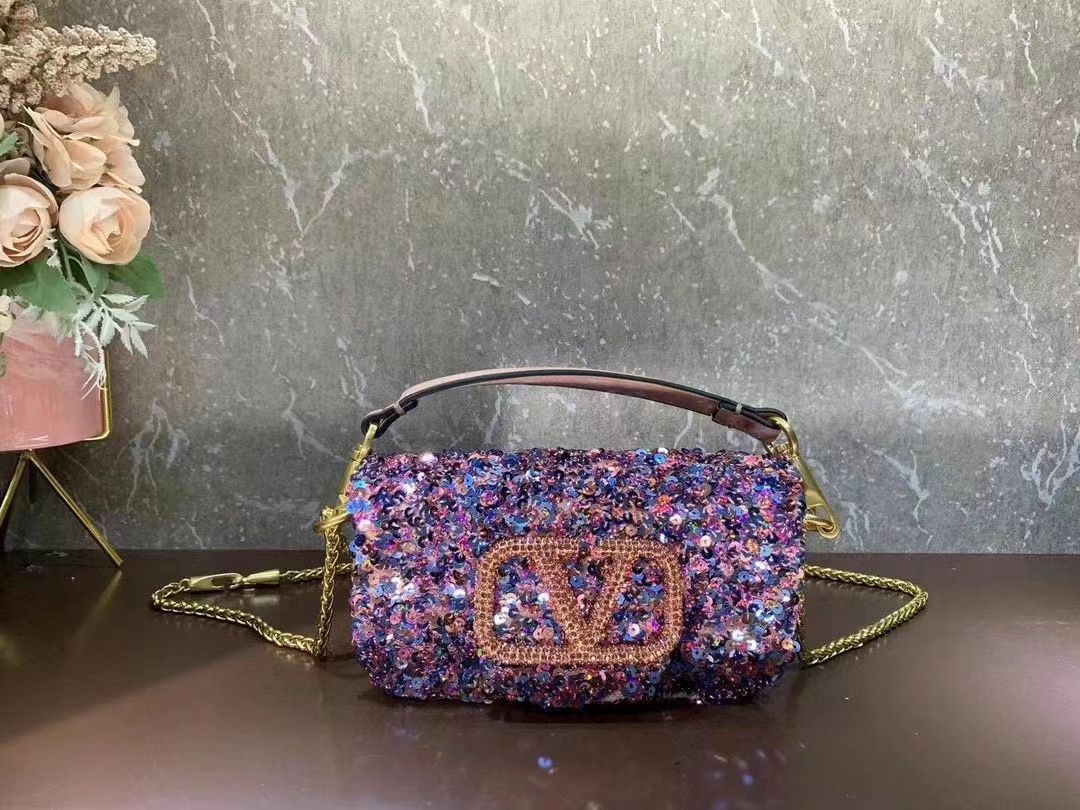 VALENTINO MINI LOCO Imitation crystal handbag K53M-2