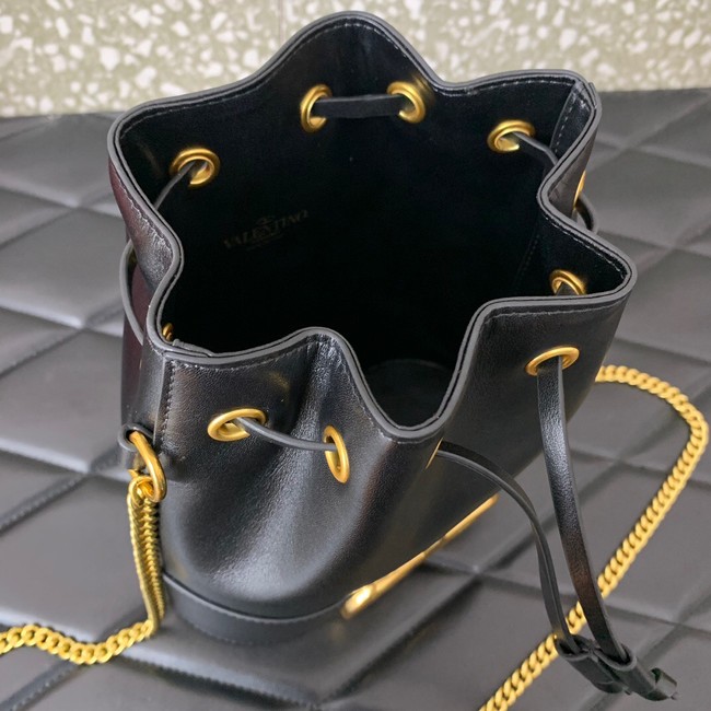 VALENTINO VLOGO SIGNATURE Lambskin Mini Bucket Bag FI16 black