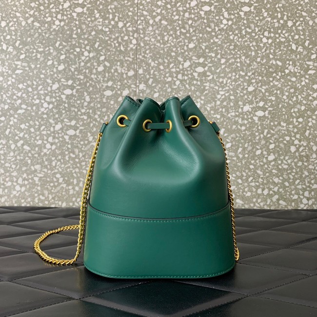 VALENTINO VLOGO SIGNATURE Lambskin Mini Bucket Bag FI16 blackish green