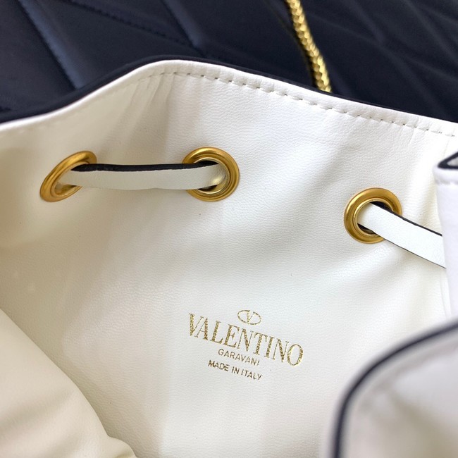 VALENTINO VLOGO SIGNATURE Lambskin Mini Bucket Bag FI16 white