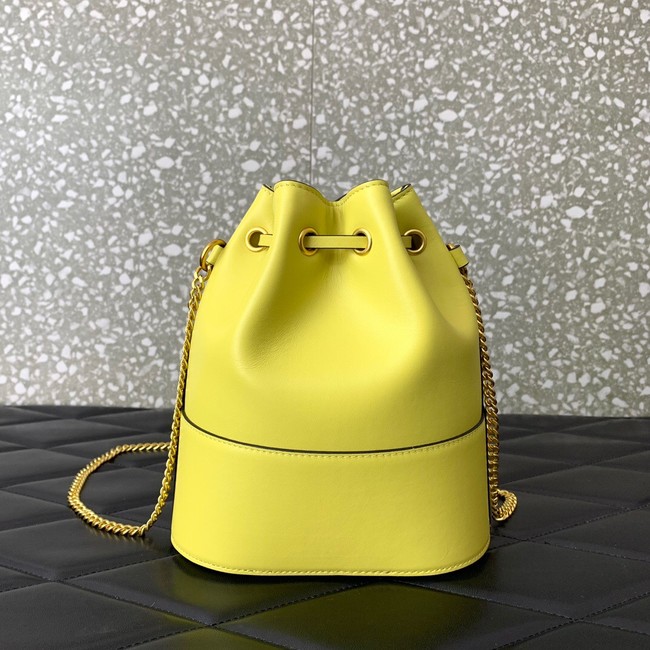 VALENTINO VLOGO SIGNATURE Lambskin Mini Bucket Bag FI16 yellow