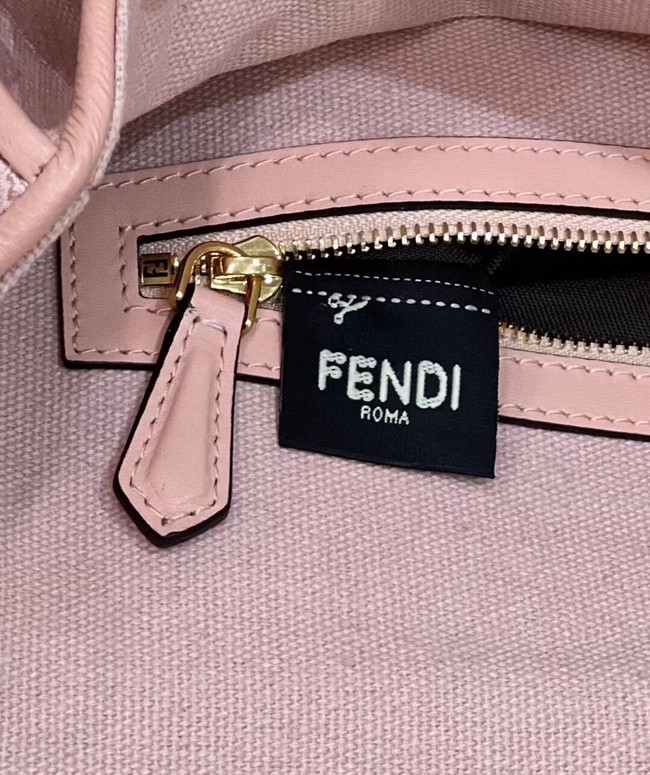 Fendi Baguette canvas bag with FF embroidery 8BR600 pink