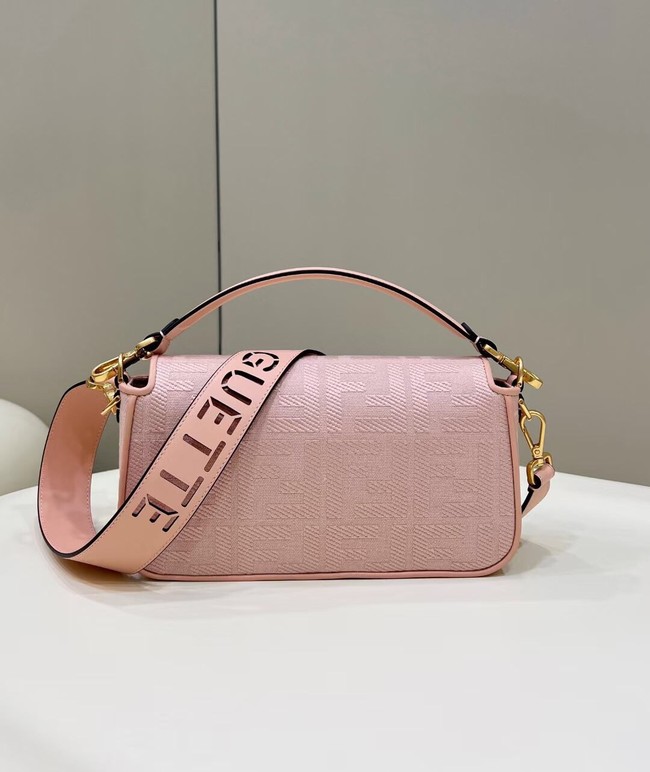 Fendi Baguette canvas bag with FF embroidery 8BR600 pink