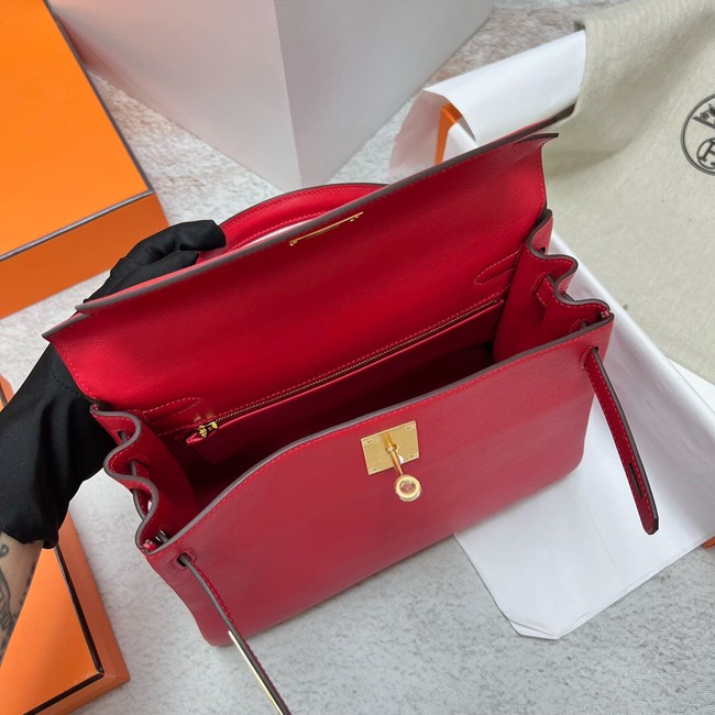 Hermes BOX Leather KL28 red