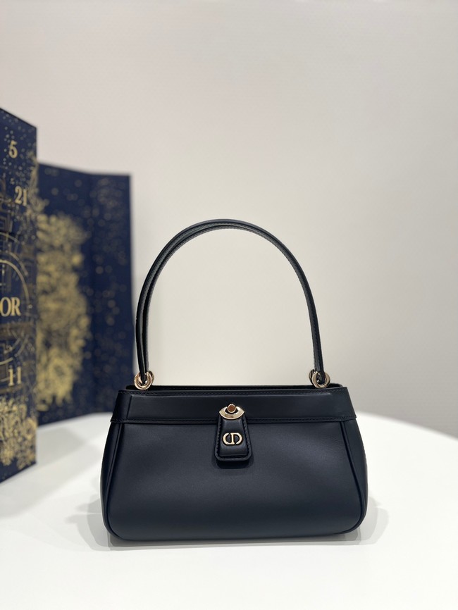 SMALL DIOR KEY BAG Black Box Calfskin M1844O