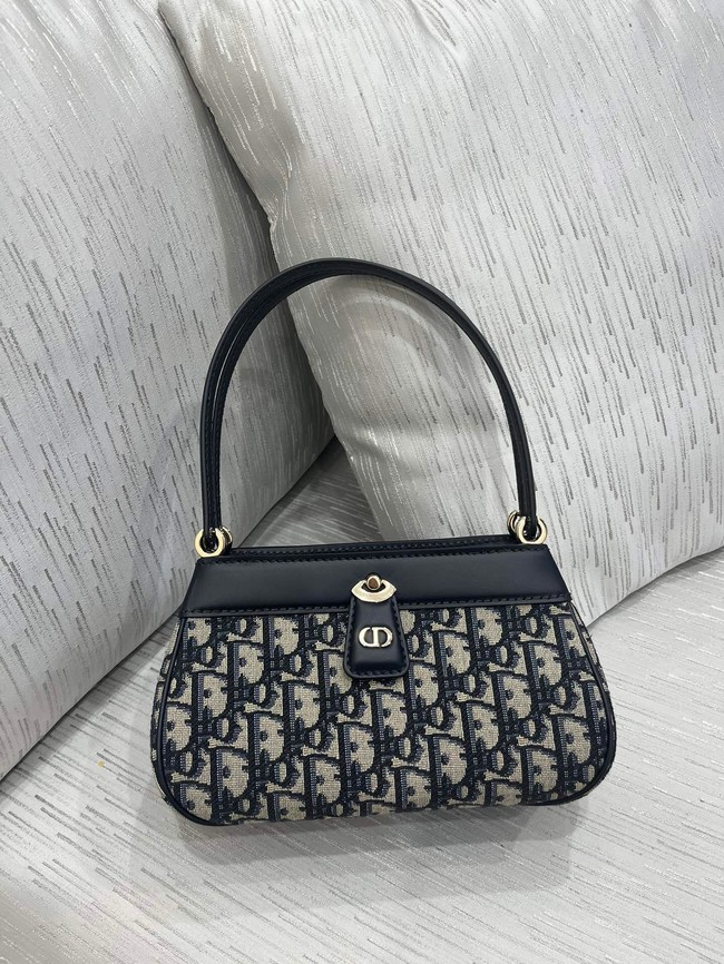 SMALL DIOR KEY BAG Blue Dior Oblique Jacquard M1843O