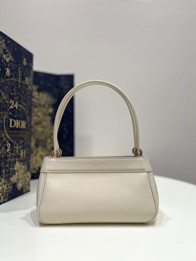 SMALL DIOR KEY BAG Dusty Ivory Box Calfskin M1844O