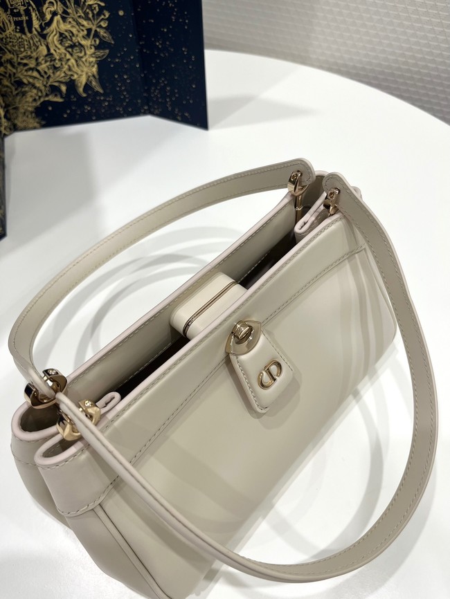 SMALL DIOR KEY BAG Dusty Ivory Box Calfskin M1844O