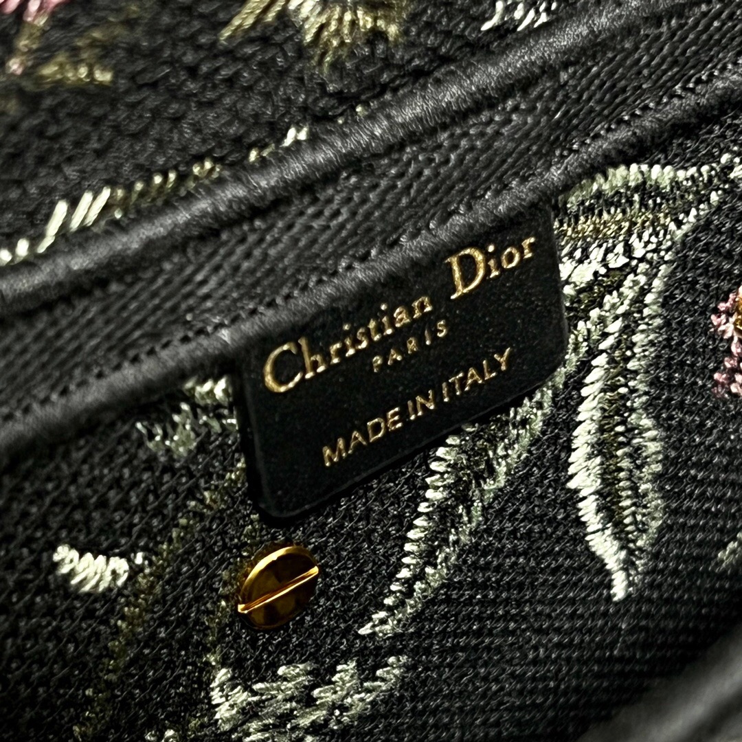 DIOR SADDLE BAG black Multicolor Dior Petites Fleurs Embroidery M0446CE