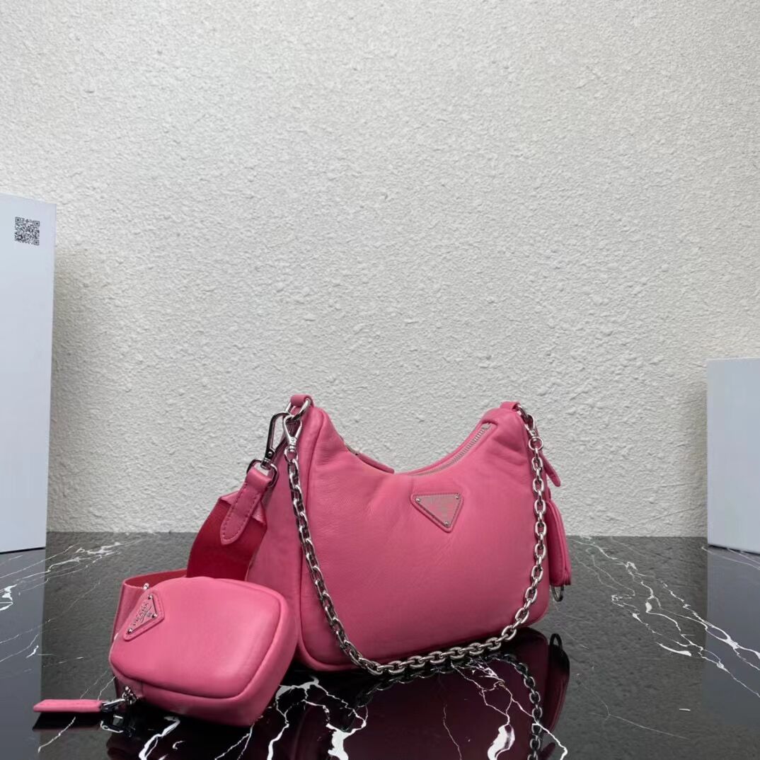 Prada Padded nappa-leather Prada Re-Edition 2005 shoulder bag 1BH204 pink