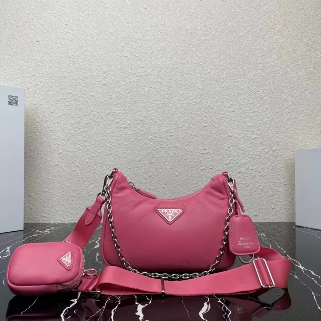 Prada Padded nappa-leather Prada Re-Edition 2005 shoulder bag 1BH204 pink