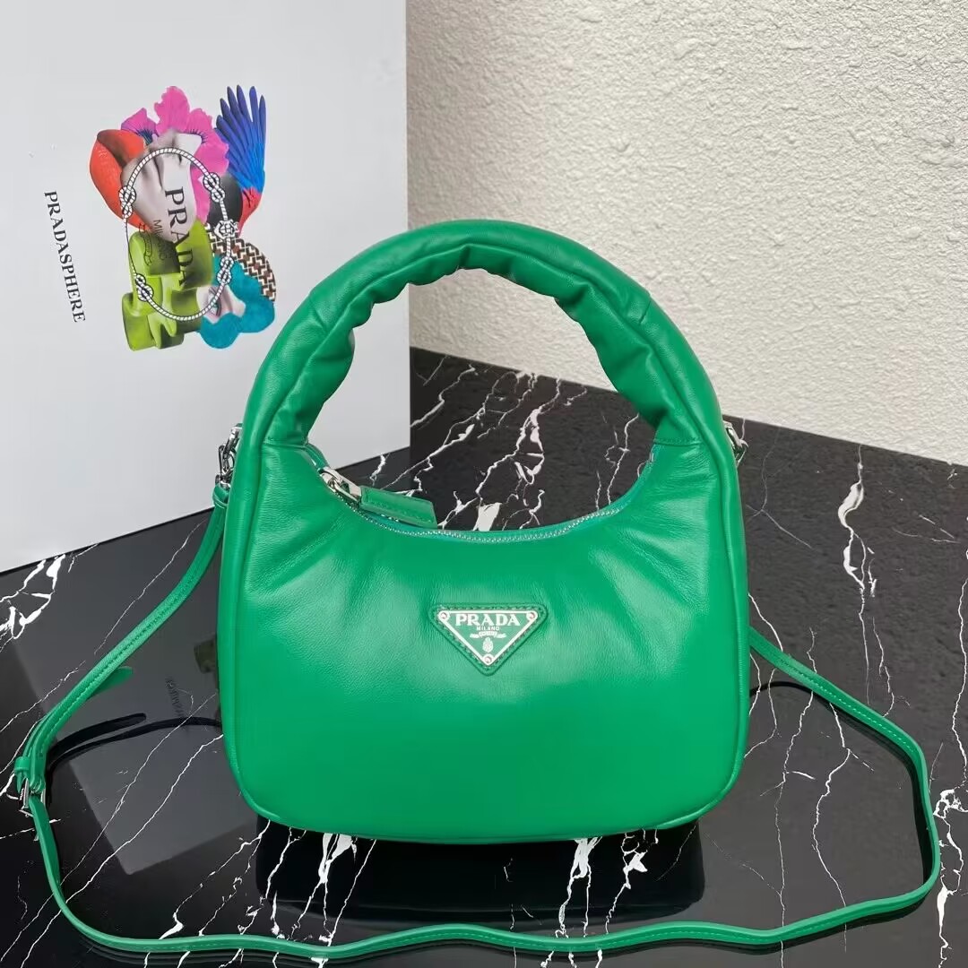 Prada Soft padded nappa leather mini-bag 1BA384 green