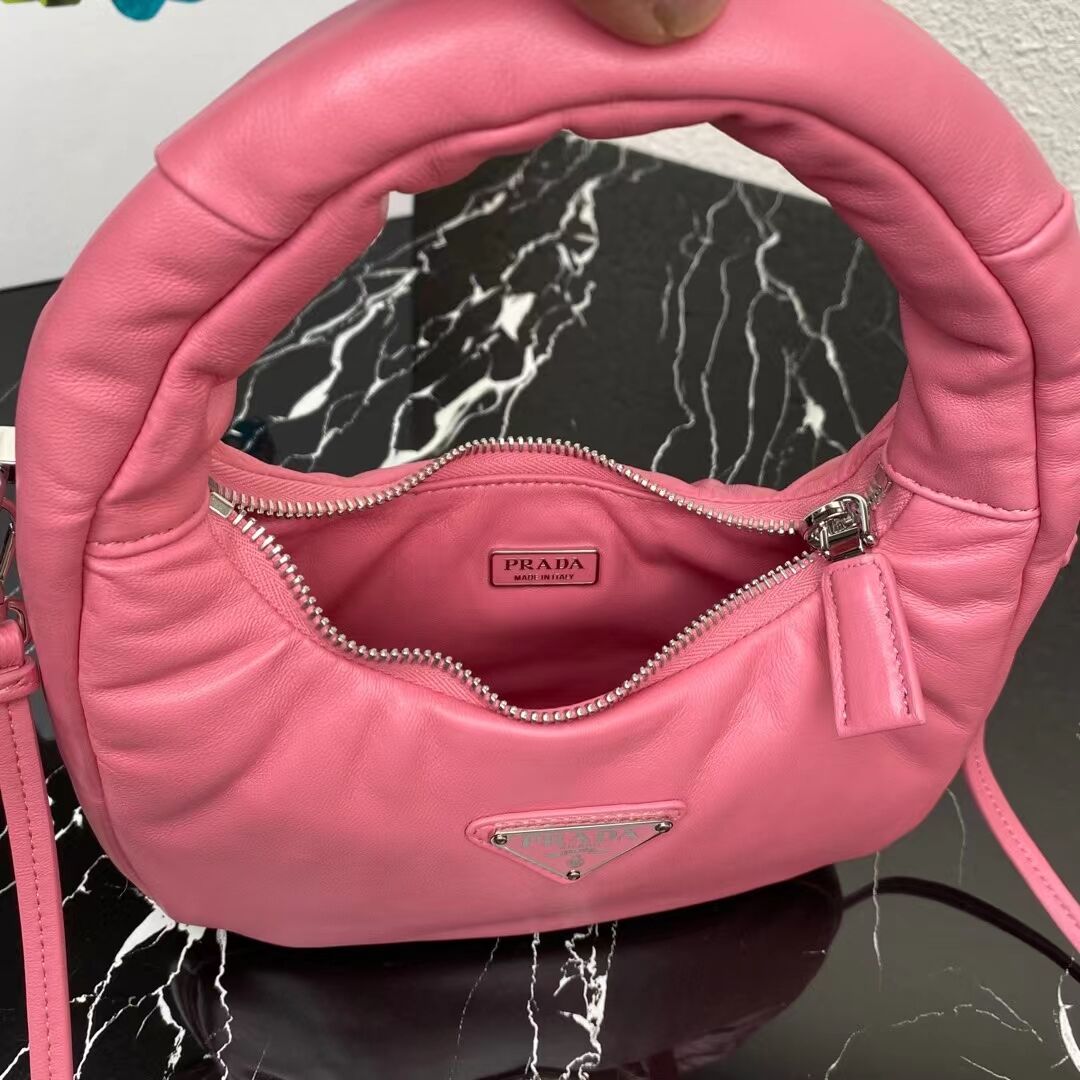 Prada Soft padded nappa leather mini-bag 1BA384 pink