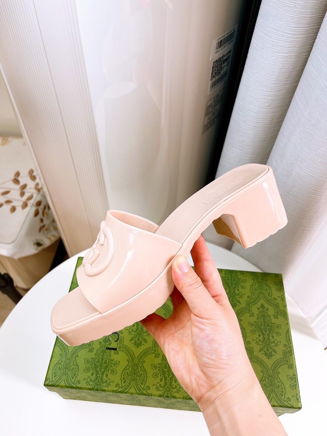 Gucci Womens Double G slide sandal heel height 5.5CM 93351-3