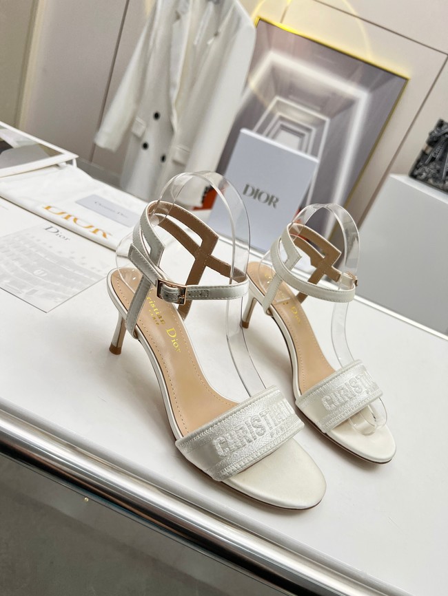Dior DWAY HEELED SANDAL Embroidered Satin and Cotton 93366-10