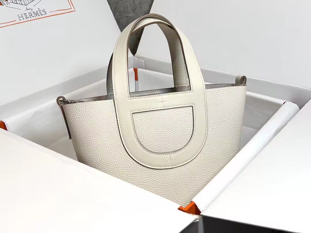 Hermes Original Togo Leather Bag H3602 White