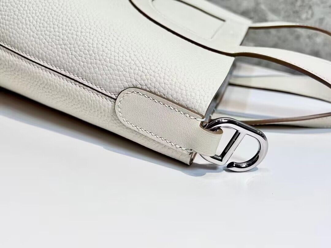 Hermes Original Togo Leather Bag H3602 White