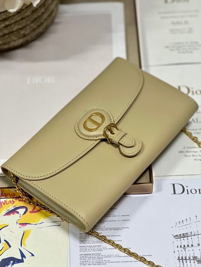 DIOR BOBBY EAST-WEST POUCH WITH CHAIN Smooth Calfskin S5703UBP Beige