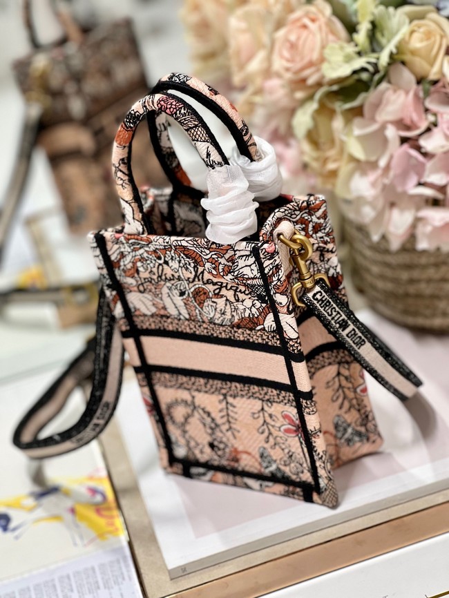 MINI DIOR BOOK TOTE PHONE BAG Embroidery S5555CES-2