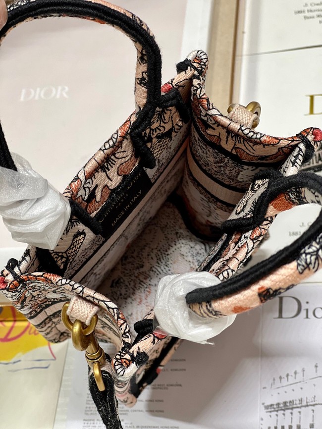 MINI DIOR BOOK TOTE PHONE BAG Embroidery S5555CES-2