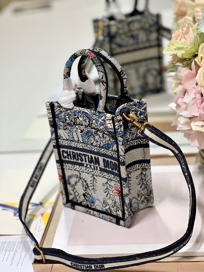 MINI DIOR BOOK TOTE PHONE BAG Embroidery S5555CES-3