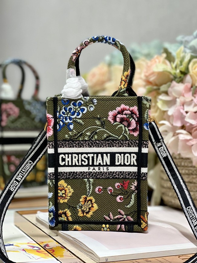 MINI DIOR BOOK TOTE PHONE BAG Embroidery S5555CES-5