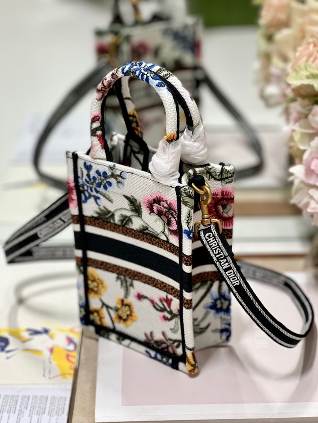 MINI DIOR BOOK TOTE PHONE BAG Embroidery S5555CES-7