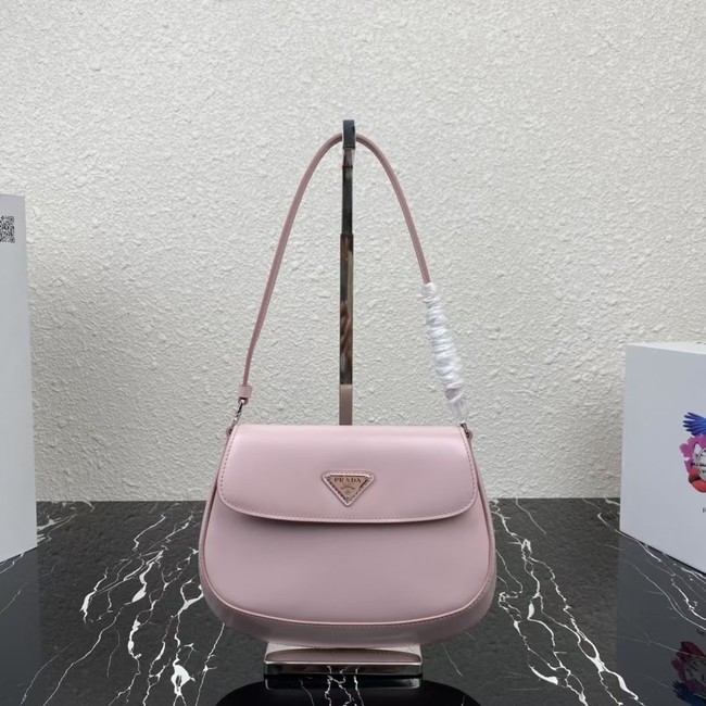 Prada Cleo brushed leather shoulder bag with flap 1BD311 Lavender