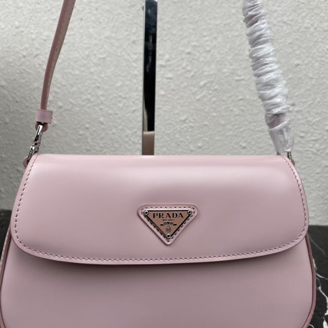 Prada Cleo brushed leather shoulder bag with flap 1BD311 Lavender