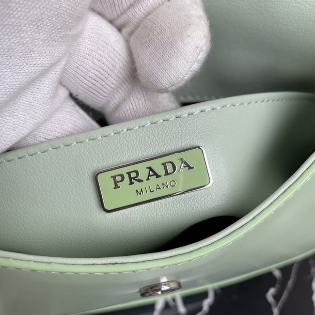 Prada Cleo brushed leather shoulder bag with flap 1BD311 light green