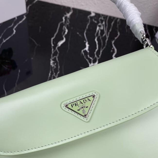 Prada Cleo brushed leather shoulder bag with flap 1BD311 light green