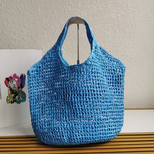 Prada Crochet tote bag 1BG424 light blue