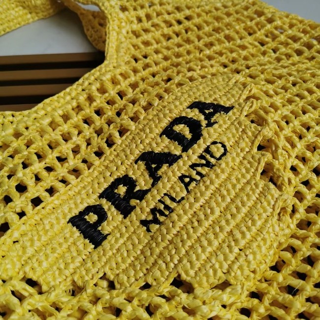 Prada Crochet tote bag 1BG424 yellow