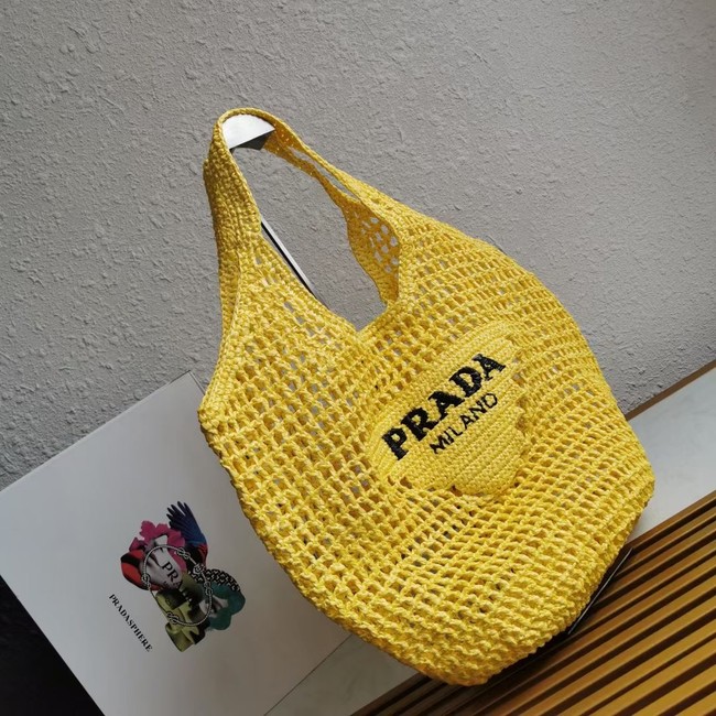 Prada Crochet tote bag 1BG424 yellow