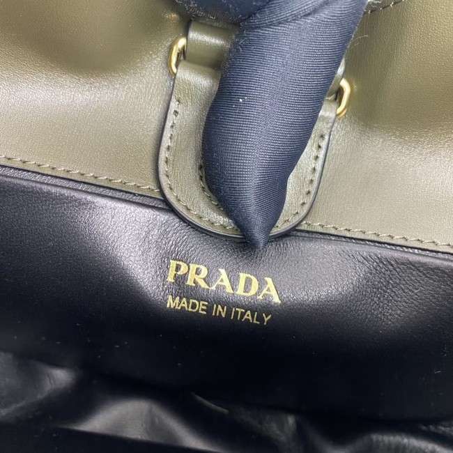 Prada Leather shoulder bag 1BC179 khaki