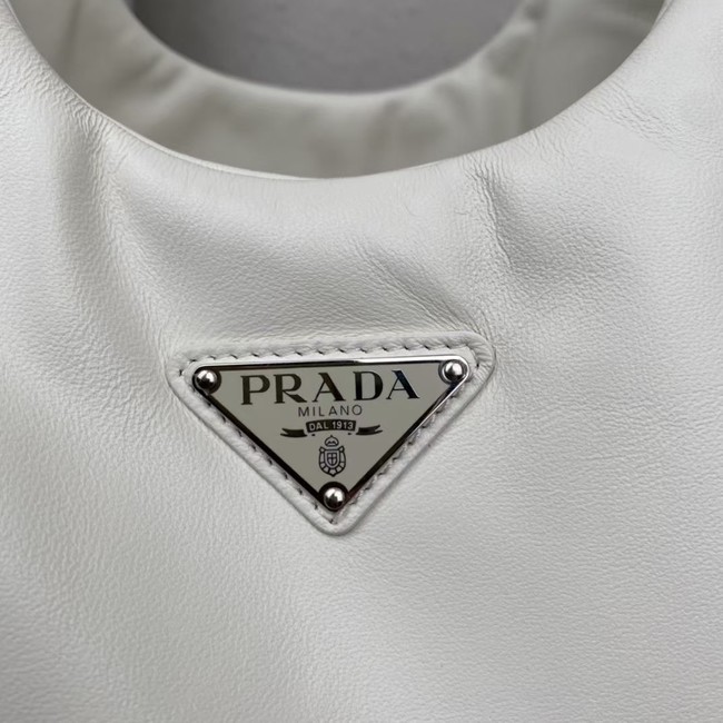 Prada Medium padded Soft nappa leather bag 1BG413 white