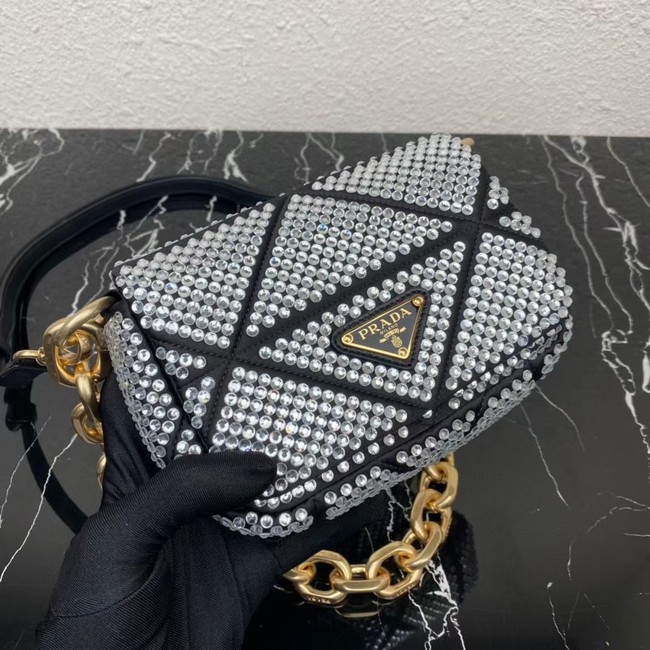 Prada Satin mini-bag with crystals 1BD329 black
