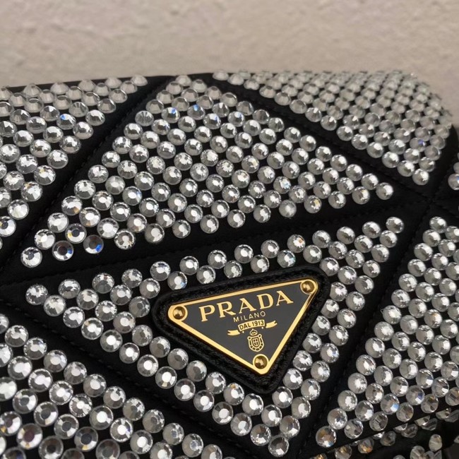 Prada Satin mini-bag with crystals 1BD329 black