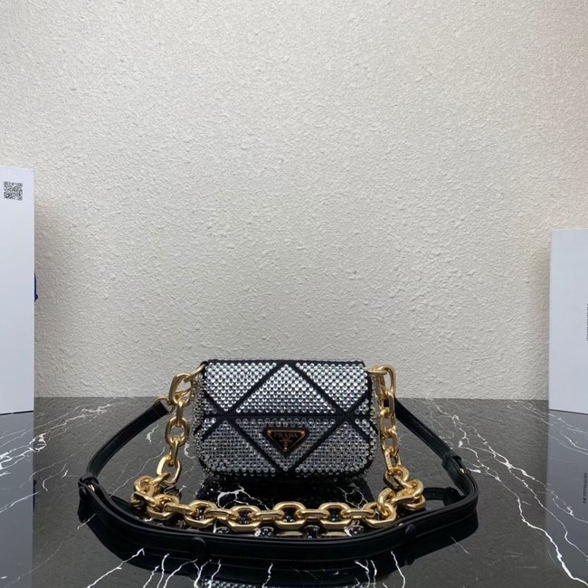 Prada Satin mini-bag with crystals 1BD329 black