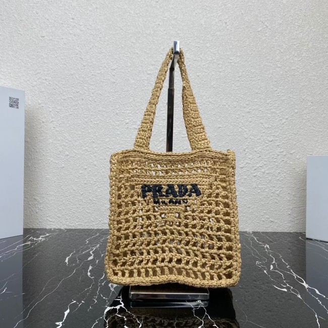 Prada small Crochet tote bag 1BG444 Caramel