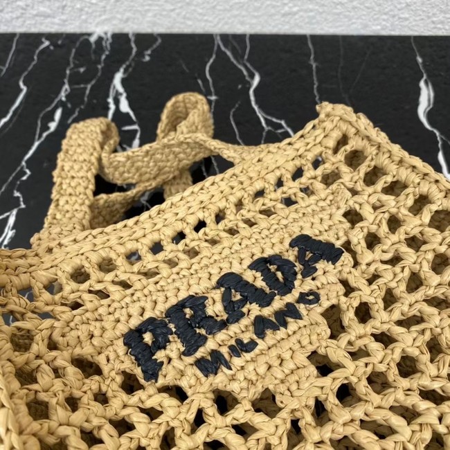 Prada small Crochet tote bag 1BG444 Caramel