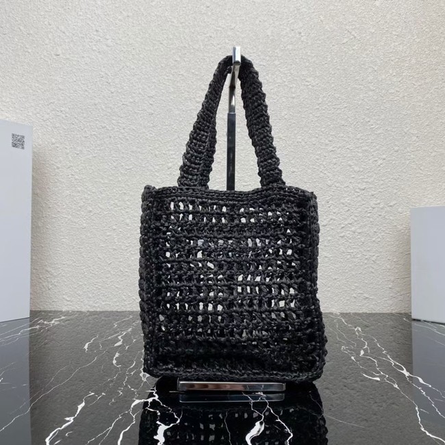 Prada small Crochet tote bag 1BG444 black