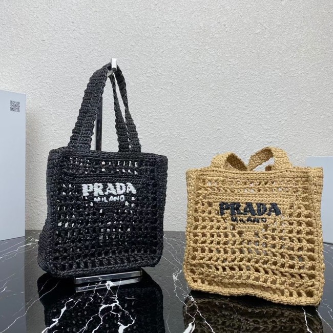 Prada small Crochet tote bag 1BG444 black