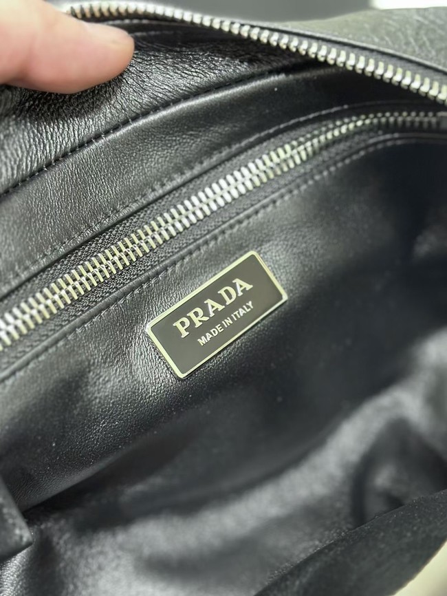 Prada Antique nappa leather multi-pocket top-handle bag 1BB099 black