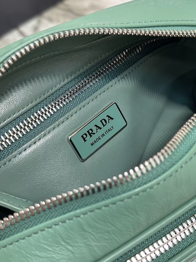 Prada Leather shoulder bag 1BH98 green