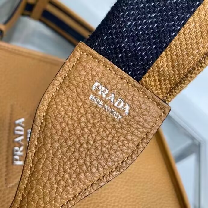 Prada Leather mini shoulder bag 1BH191 Caramel