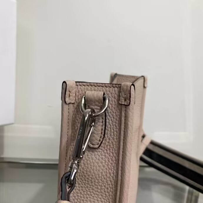 Prada Leather mini shoulder bag 1BH191 Clay Grey