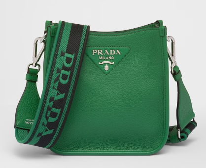 Prada Leather mini shoulder bag 1BH191 Green