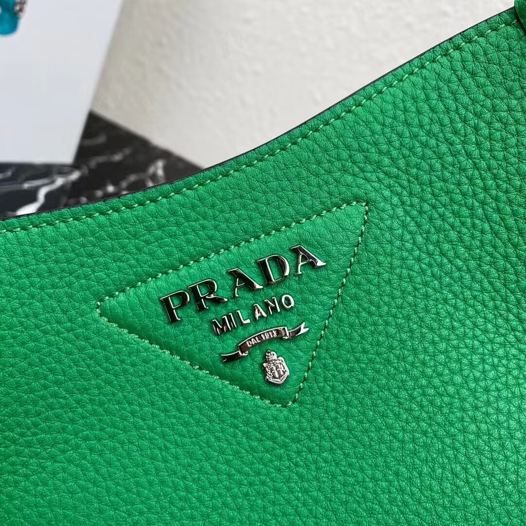 Prada Leather mini shoulder bag 1BH191 Green