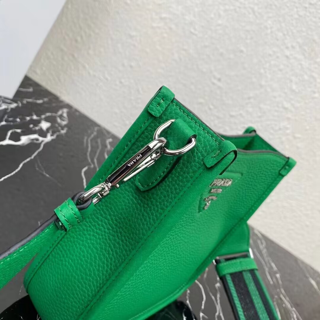 Prada Leather mini shoulder bag 1BH191 Green